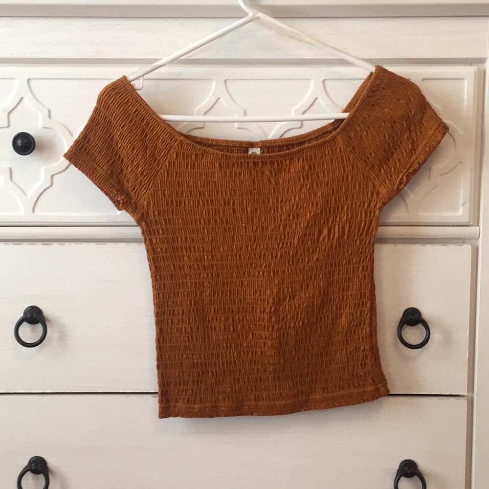 Orange-Brown Crop Top